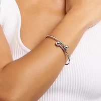 Silver Reflections Bypass Womens Pure Silver Over Brass Cuff Bracelet