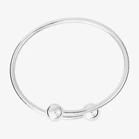 Silver Reflections Bypass Womens Pure Silver Over Brass Cuff Bracelet