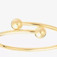 Silver Reflections Bypass Womens 14K Gold Over Brass Cuff Bracelet