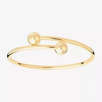 Silver Reflections Bypass Womens 14K Gold Over Brass Cuff Bracelet