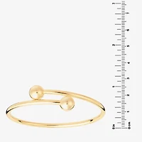 Silver Reflections Bypass Womens 14K Gold Over Brass Cuff Bracelet