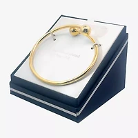Silver Reflections Bypass Womens 14K Gold Over Brass Cuff Bracelet