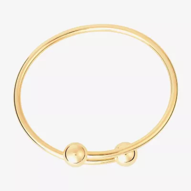 Silver Reflections Bypass Womens 14K Gold Over Brass Cuff Bracelet