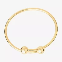 Silver Reflections Bypass Womens 14K Gold Over Brass Cuff Bracelet