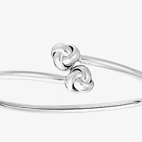 Silver Reflections Bypass Womens Pure Silver Over Brass Cuff Bracelet