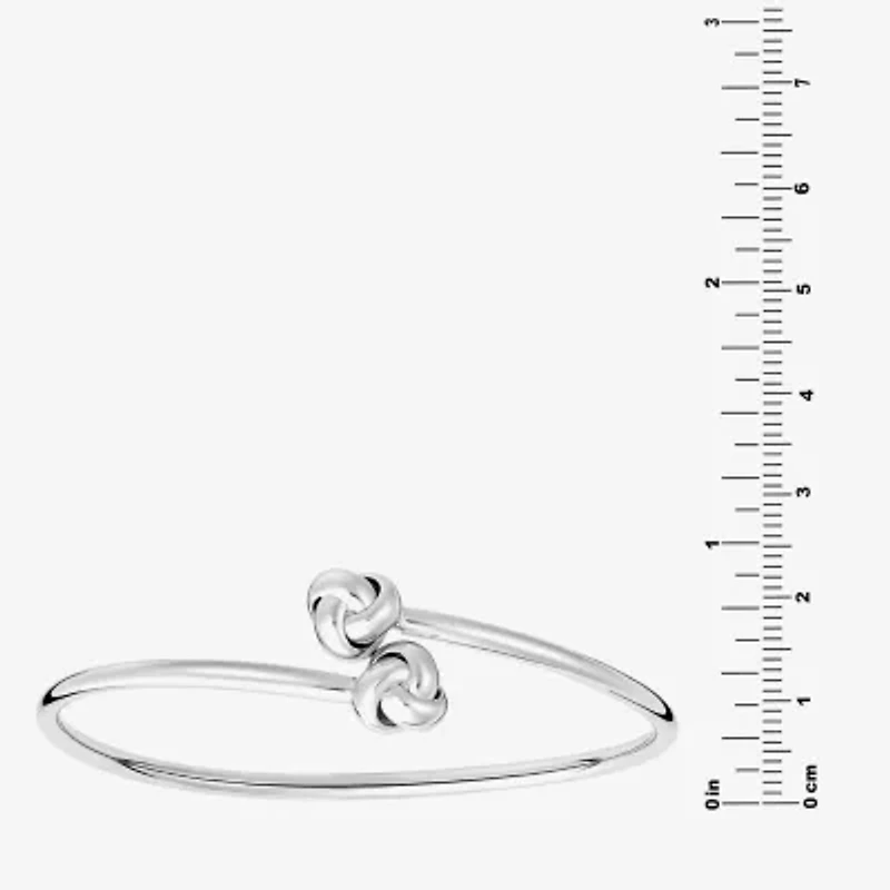 Silver Reflections Bypass Womens Pure Silver Over Brass Cuff Bracelet