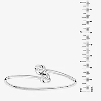 Silver Reflections Bypass Womens Pure Silver Over Brass Cuff Bracelet