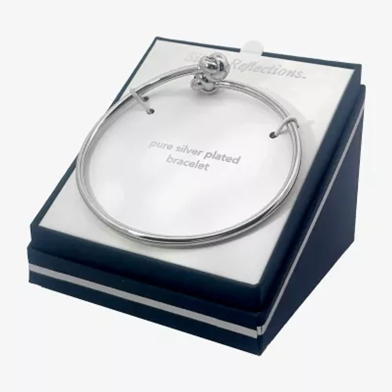 Silver Reflections Bypass Womens Pure Silver Over Brass Cuff Bracelet