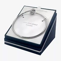 Silver Reflections Bypass Womens Pure Silver Over Brass Cuff Bracelet