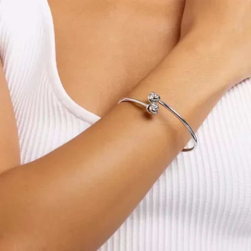 Silver Reflections Bypass Womens Pure Silver Over Brass Cuff Bracelet