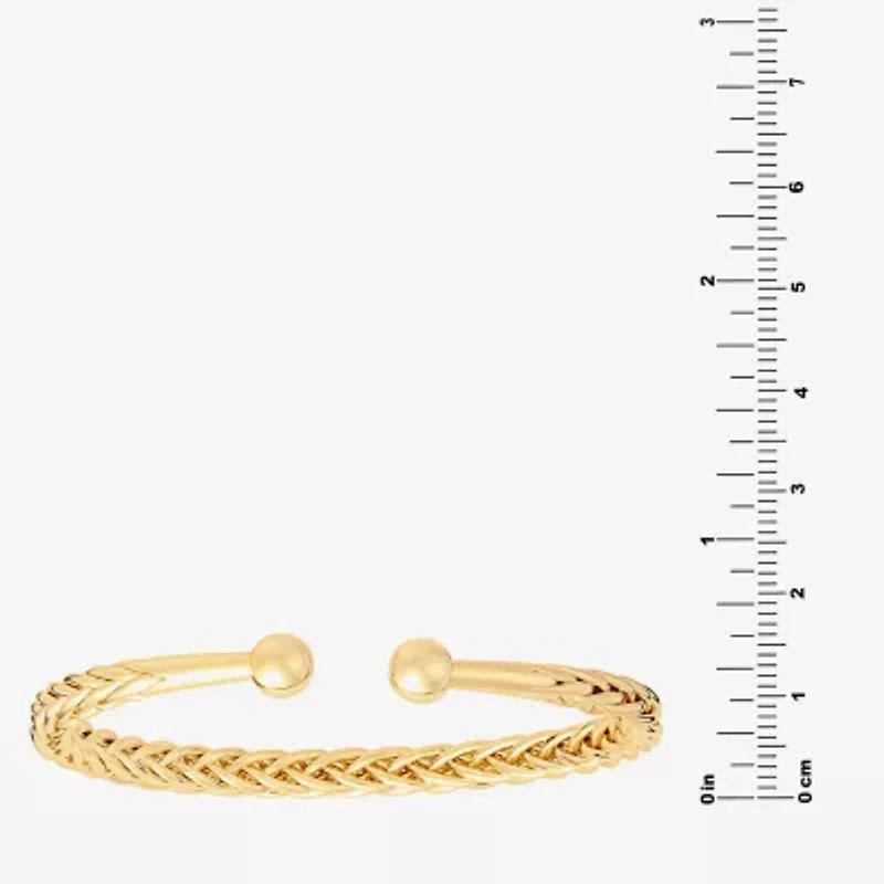 Silver Reflections Womens 14K Gold Over Brass Cuff Bracelet