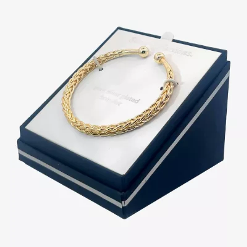 Silver Reflections Womens 14K Gold Over Brass Cuff Bracelet