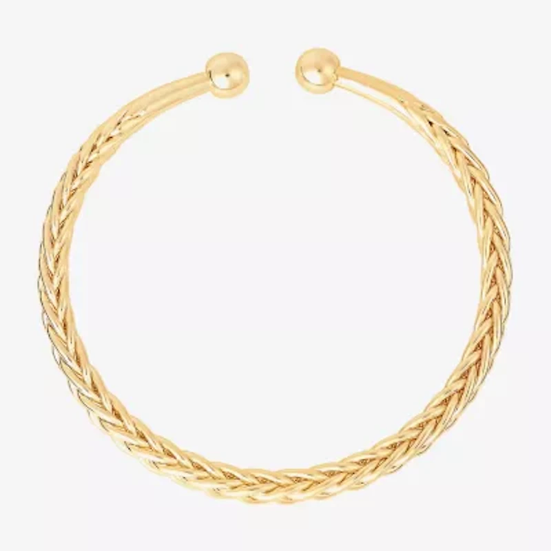 Silver Reflections Womens 14K Gold Over Brass Cuff Bracelet