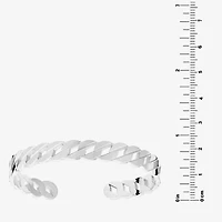 Silver Reflections Curb Chain Womens Pure Silver Over Brass Cuff Bracelet