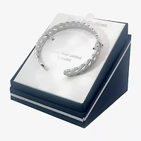 Silver Reflections Curb Chain Womens Pure Silver Over Brass Cuff Bracelet