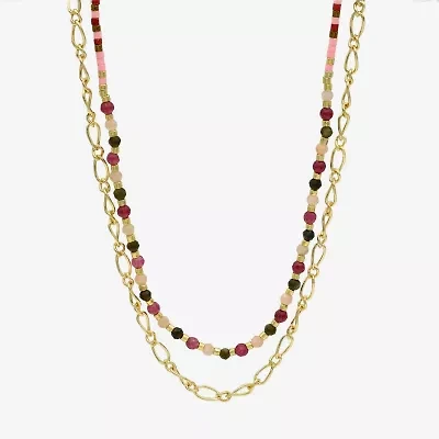 Gold Reflections Womens Multi Color Topaz 2-pc. Necklace Set