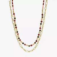 Gold Reflections Womens Multi Color Topaz 2-pc. Necklace Set
