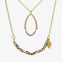 Gold Reflections Womens Brown Crystal 2-pc. Necklace Set