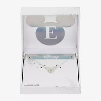 Disney Classics Initial Womens Cubic Zirconia 14K Gold Over Brass Pure Silver 16 Inch Pendant Necklace