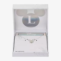 Disney Classics Initial Womens Cubic Zirconia 14K Gold Over Brass Pure Silver 16 Inch Pendant Necklace