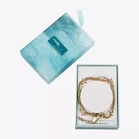 Moda Sport Hypoallergenic Water-Resistant Womens 14K Gold Over Stainless Steel Semisolid Link Hypoallergenic Chain Bracelet