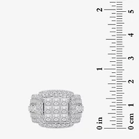 Womens 4 CT. T.W. Natural White Diamond 10K White Gold Cushion Halo Engagement Ring
