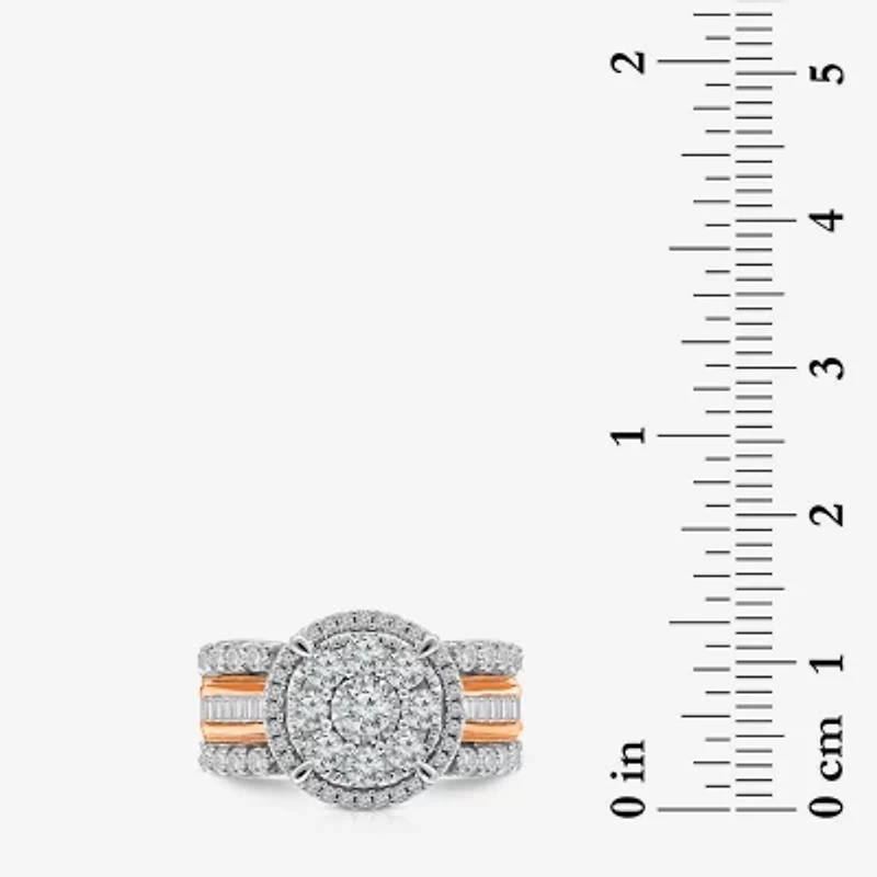 Womens 2 CT. T.W. Natural White Diamond 10K Rose Gold Round Engagement Ring