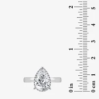(I / I1) Womens 3 1/7 Ct. T.W. Lab Grown White Diamond 14K Gold Pear Halo Engagement Ring