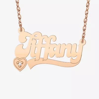 Womens Diamond Accent Genuine White 10K Gold 18 Inch Pendant Necklace