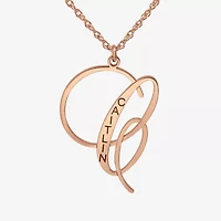 Personalized Womens Name Engraved Initial Pendant Necklace