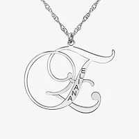 Personalized Womens Name Engraved Initial Pendant Necklace
