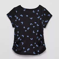 Thereabouts Rib Little & Big Kid Girls Round Neck Short Sleeve T-Shirt