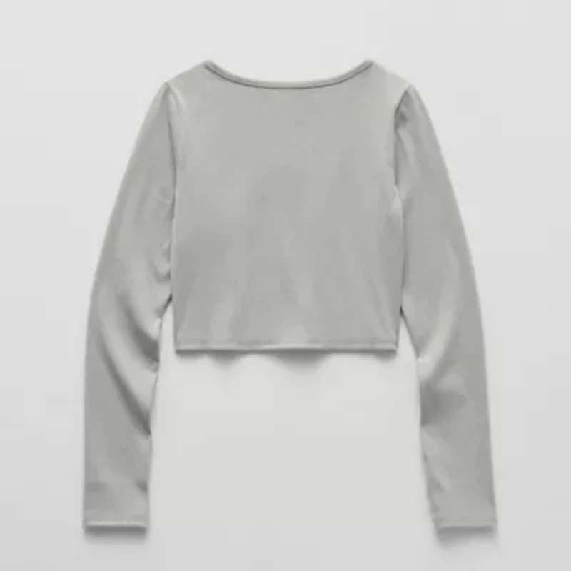 Xersion Little & Big Kid Girls V Neck Long Sleeve Active T-Shirt