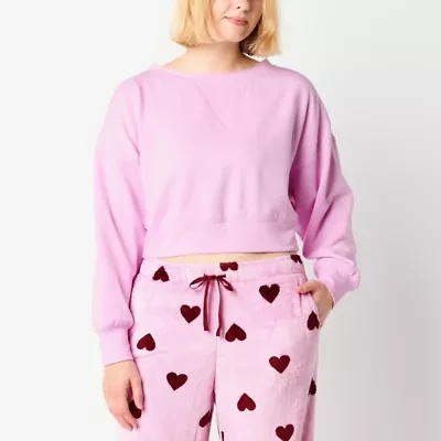 Arizona Fleece Womens Juniors Boat Neck Long Sleeve Sweatshirt
