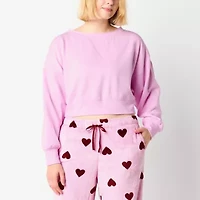 Arizona Fleece Womens Juniors Boat Neck Long Sleeve Sweatshirt