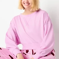 Arizona Fleece Womens Juniors Boat Neck Long Sleeve Sweatshirt