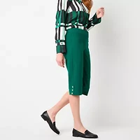 Liz Claiborne Alyssa Womens Stretch Fabric Straight Mid Rise Capri Pant