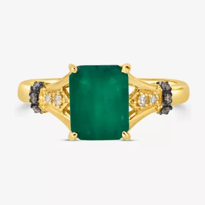Le Vian® Ring featuring Costa Smeralda Emeralds™ Nude Diamonds™ , Chocolate Diamonds®  set in 14K Honey Gold™