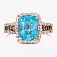 Le Vian® Ring featuring Blue Topaz Chocolate Diamonds® Nude Diamonds™ set in 14K Strawberry Gold®