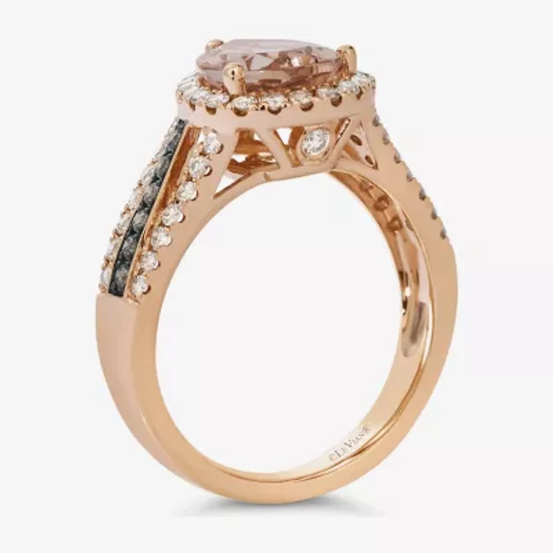 Le Vian® Ring featuring Peach Morganite™ Nude Diamonds™ Chocolate Diamonds® set in 14K Strawberry Gold®