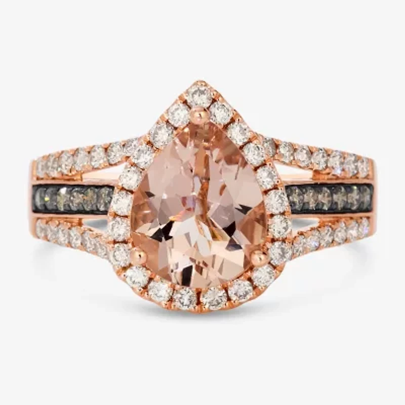 Le Vian® Ring featuring Peach Morganite™ Nude Diamonds™ Chocolate Diamonds® set in 14K Strawberry Gold®