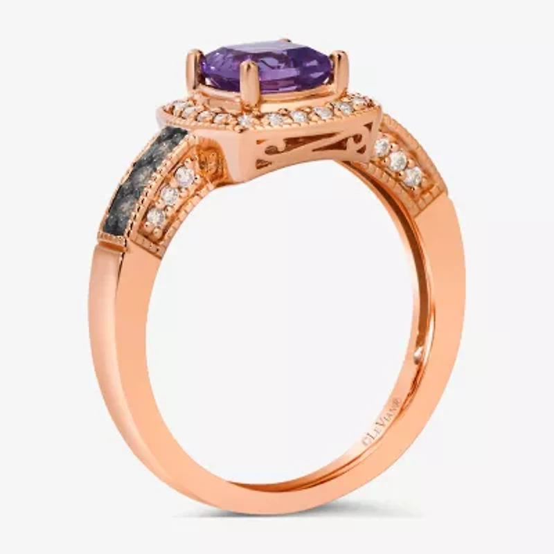 Le Vian® Ring featuring Sea Blue Aquamarine® Chocolate Diamonds® Nude Diamonds™ set 14K Vanilla Gold®