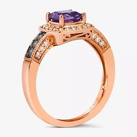 Le Vian® Ring featuring Sea Blue Aquamarine® Chocolate Diamonds® Nude Diamonds™ set 14K Vanilla Gold®