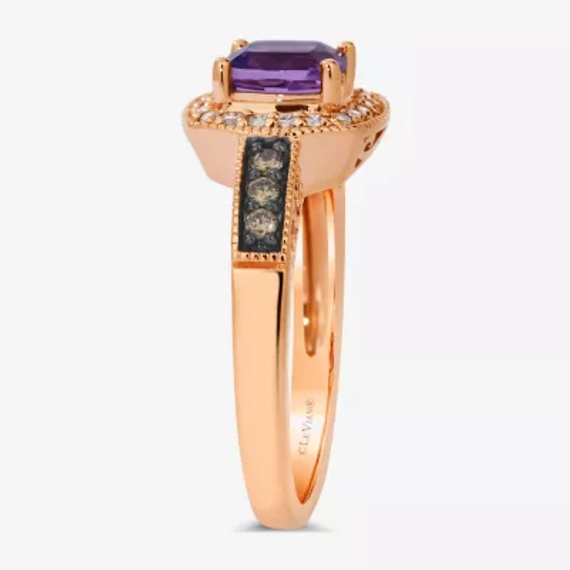 Le Vian® Ring featuring Sea Blue Aquamarine® Chocolate Diamonds® Nude Diamonds™ set 14K Vanilla Gold®