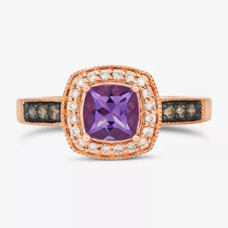 Le Vian® Ring featuring Sea Blue Aquamarine® Chocolate Diamonds® Nude Diamonds™ set 14K Vanilla Gold®