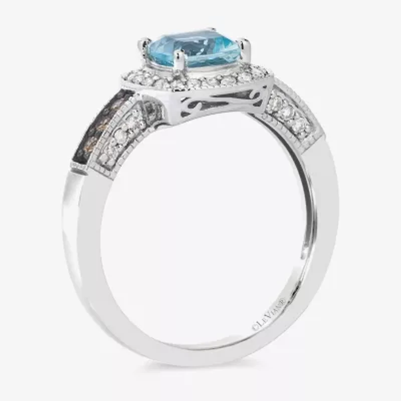 Le Vian® Ring featuring Sea Blue Aquamarine® Chocolate Diamonds® Nude Diamonds™ set 14K Vanilla Gold®