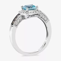 Le Vian® Ring featuring Sea Blue Aquamarine® Chocolate Diamonds® Nude Diamonds™ set 14K Vanilla Gold®