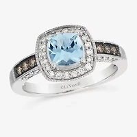 Le Vian® Ring featuring Sea Blue Aquamarine® Chocolate Diamonds® Nude Diamonds™ set 14K Vanilla Gold®