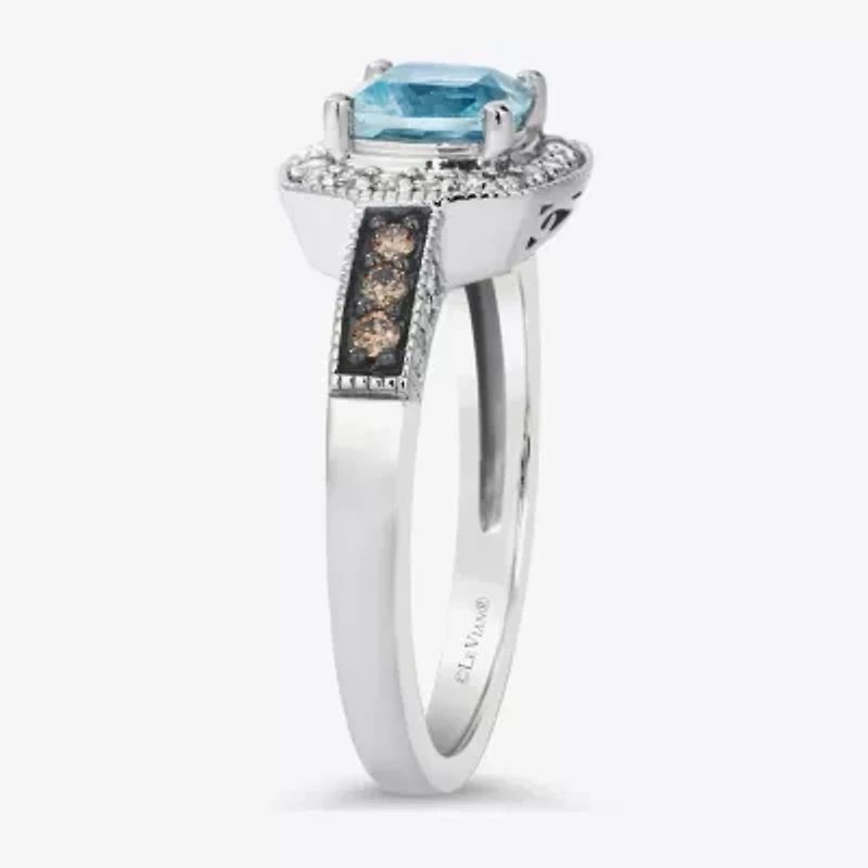 Le Vian® Ring featuring Sea Blue Aquamarine® Chocolate Diamonds® Nude Diamonds™ set 14K Vanilla Gold®