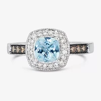 Le Vian® Ring featuring Sea Blue Aquamarine® Chocolate Diamonds® Nude Diamonds™ set 14K Vanilla Gold®